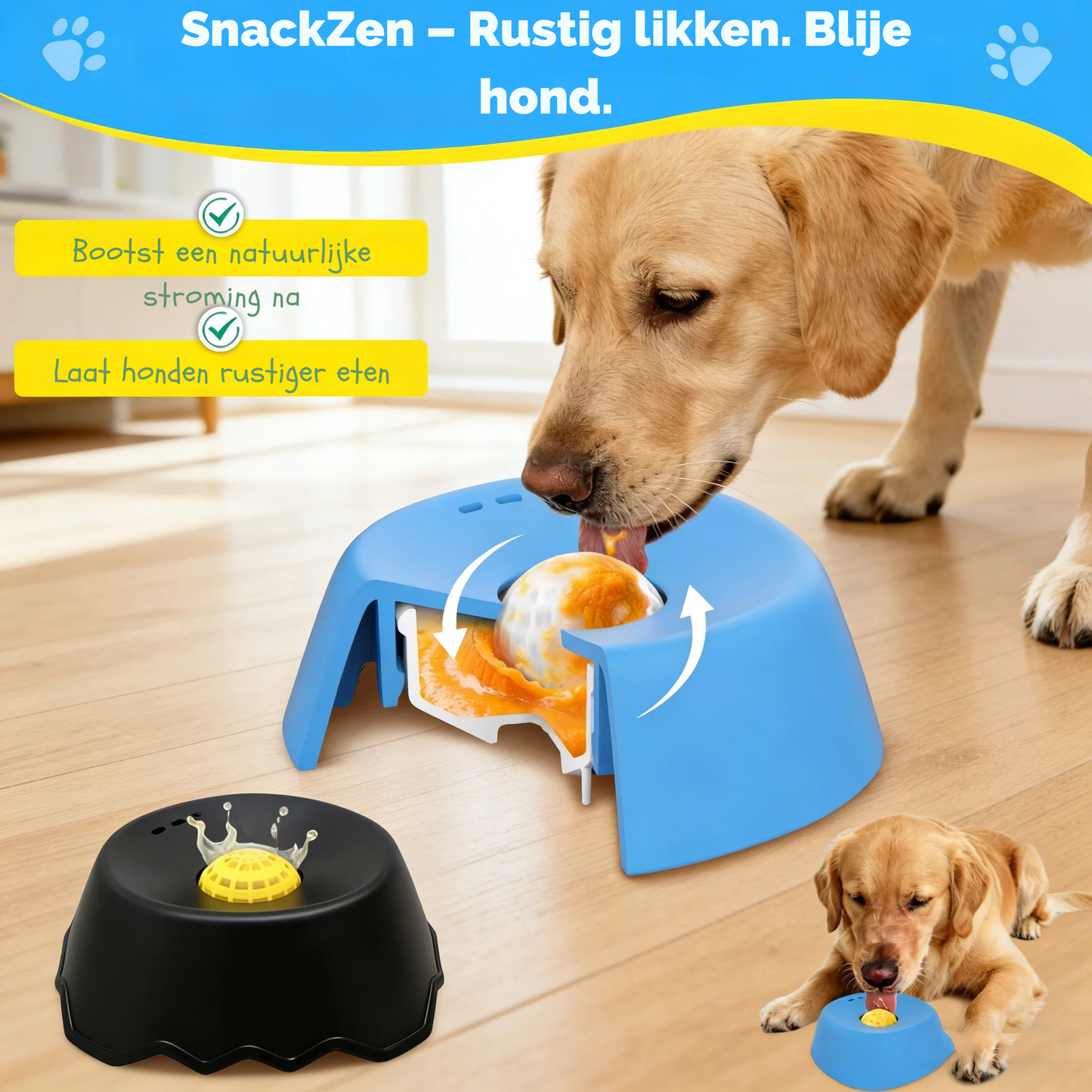 SnackZen – Rustig likken. Blije hond.